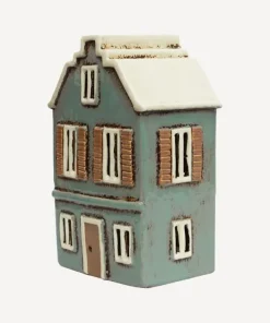 Discount Alsace Tea Light House with Shutters Blue Tealight Houses