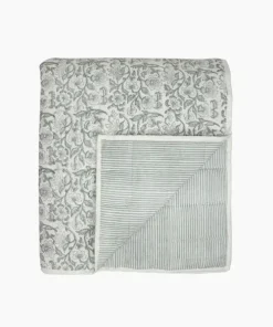 Online Athena Handblock Blue Coverlet Large Bed Linen