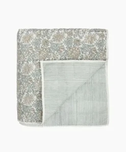 Discount Athena Handblock Blue/Natural Coverlet Large Bed Linen