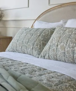Best Athena Handblock Blue/Natural Pillow Covers (2PC) Bed Linen