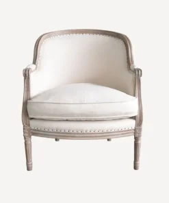 Outlet Beckett Studded Linen Chair Chairs – Occasional