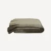 Sale Beige Brown Plaid Fringe Throw Throws & Blankets