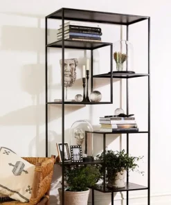Sale Black Metal Staggered Shelf Shelving & Cabinets
