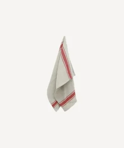 Discount Classic Stripe Tea Towel Natural & Red Tea Towels