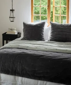Fashion Coal Velvet Bedspread King/Super King Bed Linen