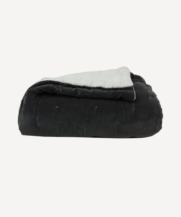 Sale Coal Velvet Bedspread Queen Bed Linen