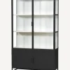 Best Cole Display Cabinet Double Black White Shelving & Cabinets