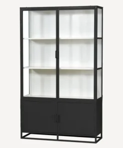 Best Cole Display Cabinet Double Black White Shelving & Cabinets