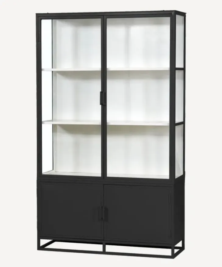 Best Cole Display Cabinet Double Black White Shelving & Cabinets