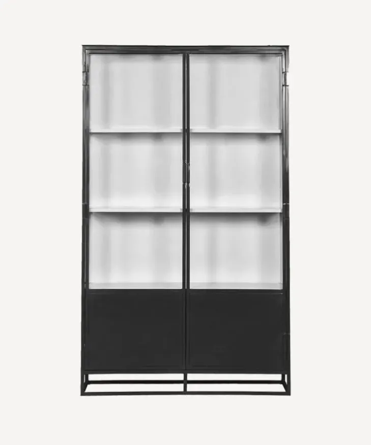Best Cole Display Cabinet Double Black White Shelving & Cabinets