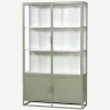 New Cole Display Cabinet Double Olive Shelving & Cabinets