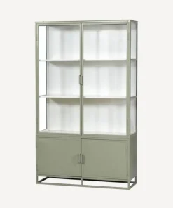 New Cole Display Cabinet Double Olive Shelving & Cabinets