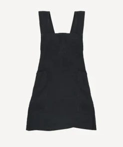 Online Cross Back Apron Black Stonewashed Linen Aprons