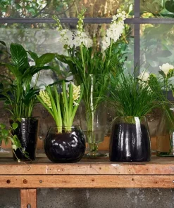 New Dappled Clear Urn Vase on Stand Urns, Vases & Planters