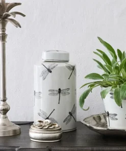Online Dragonfly Oval Lidded Jar Dressing Table Accessories