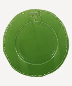 Clearance Dragonfly Stoneware Green Dinner Plate Dinnerware
