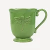 Clearance Dragonfly Stoneware Green Mug Dinnerware