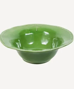 Best Dragonfly Stoneware Green Salad Bowl Large Dinnerware