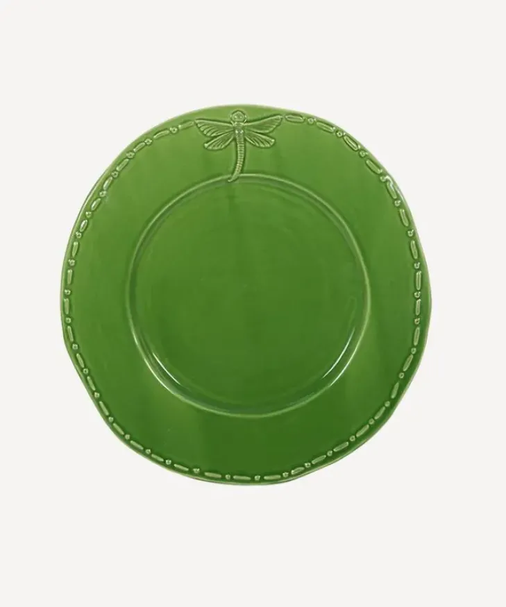 Sale Dragonfly Stoneware Green Lunch Plate Dinnerware
