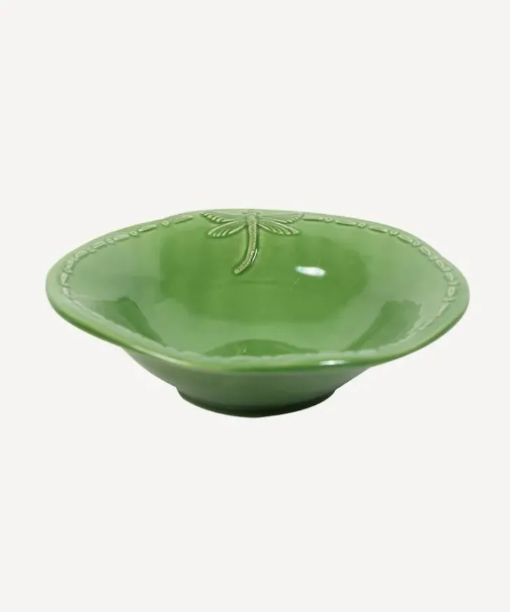 Hot Dragonfly Stoneware Green Cereal Bowl Dinnerware