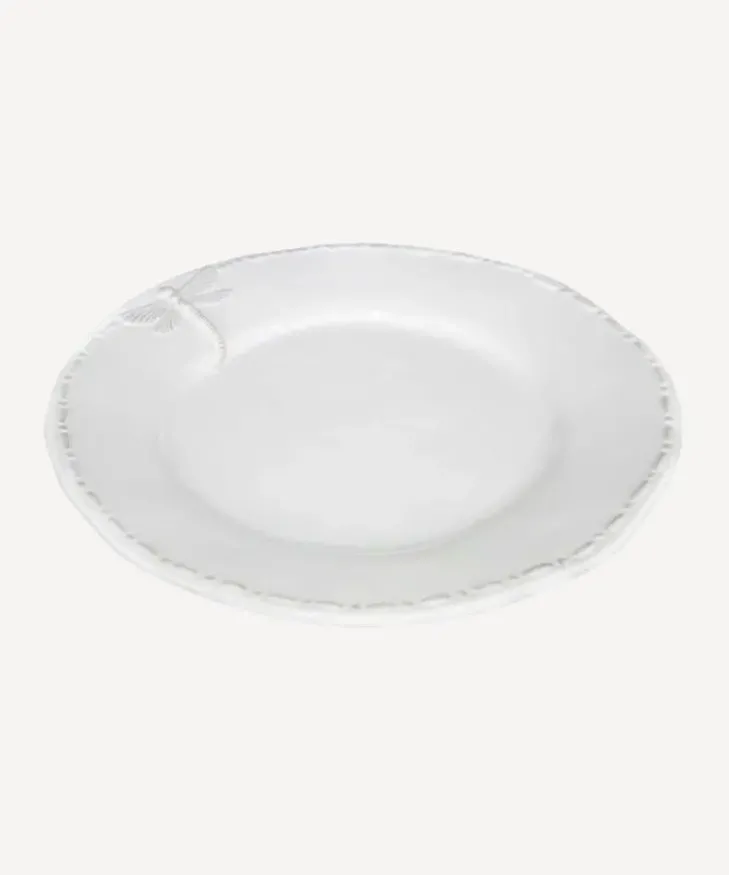 Clearance Dragonfly Stoneware White Lunch Plate Dinnerware