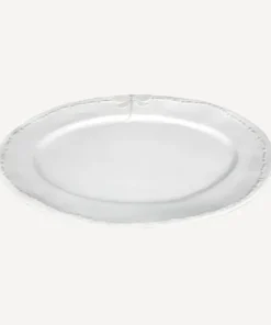 New Dragonfly Stoneware White Oval Platter Large Dinnerware