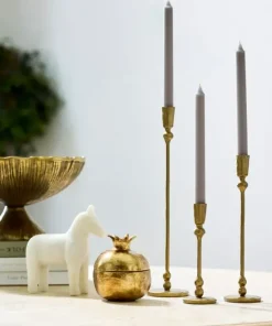 Clearance Eddie Gold Candleholder Medium Candleholders & Hurricanes