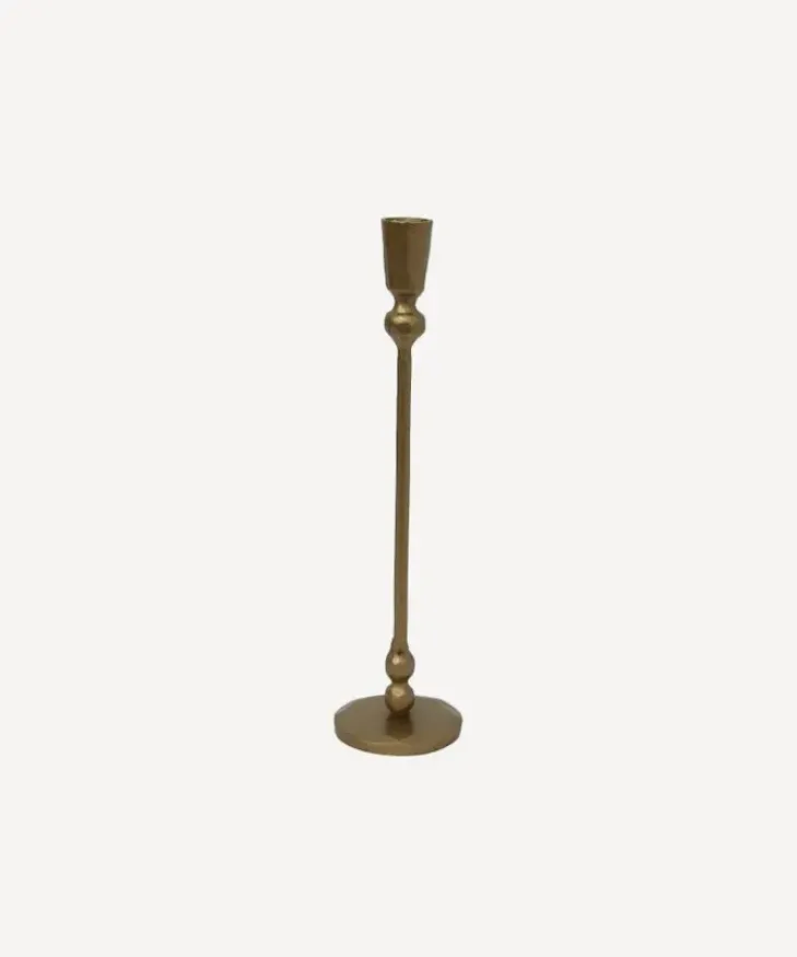 Clearance Eddie Gold Candleholder Medium Candleholders & Hurricanes