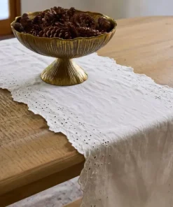Fashion Embroidered Table Runner White Christmas Tabletop