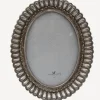 New Fanned Oval Photo Frame Pewter Finish 5x7" Photoframes