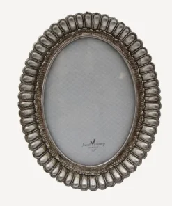 New Fanned Oval Photo Frame Pewter Finish 5x7" Photoframes