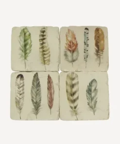 Hot Feather Resin Coasters (4PC) Placemats & Coasters