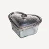 New Glass Heart Box With Rose Dressing Table Accessories