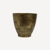 Best Hammered Stripe Brass Pot Small Urns, Vases & Planters