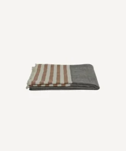 Discount Herringbone Stripe Throw Black Spice Throws & Blankets