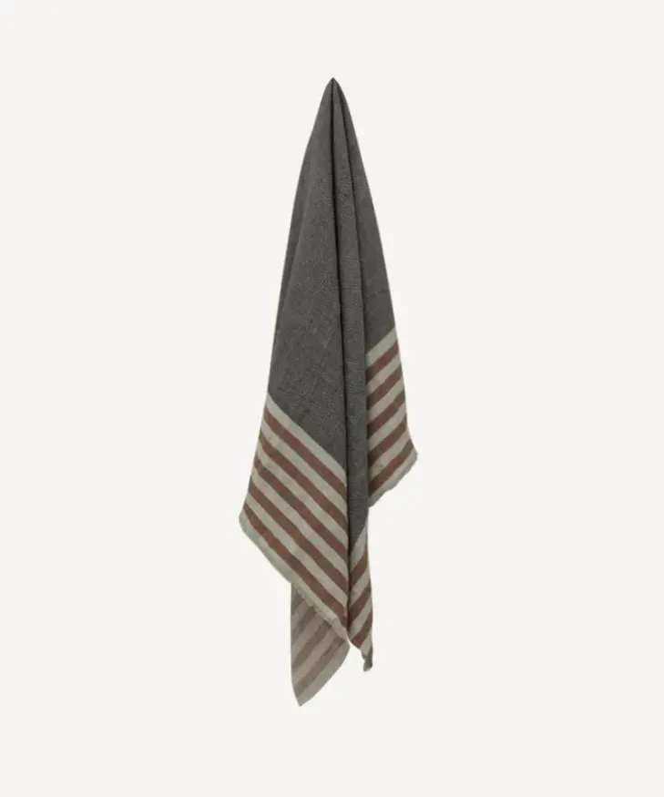 Discount Herringbone Stripe Throw Black Spice Throws & Blankets