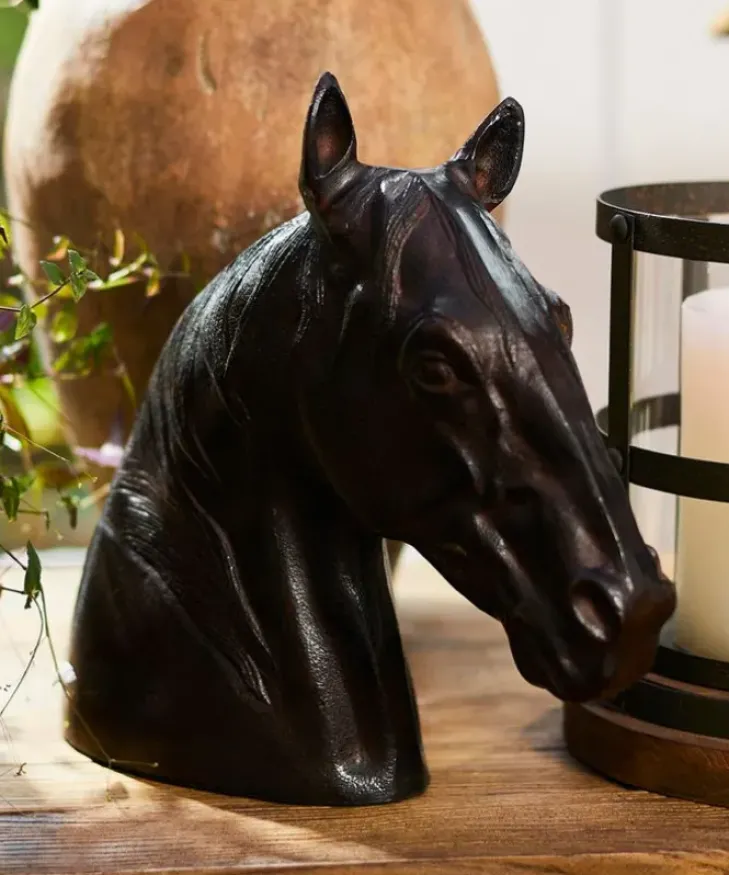 Fashion Horse Head D&eacute;cor Bronze Finish Decorative Objects