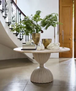 Discount Josephine Travertine Table Tables - Dining