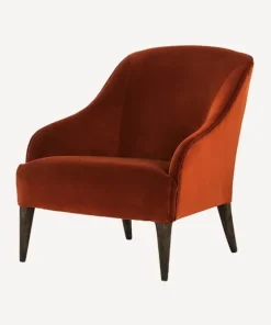 Discount Lupita Rust Velvet Lounge Chair Chairs – Occasional