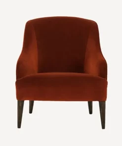 Discount Lupita Rust Velvet Lounge Chair Chairs – Occasional