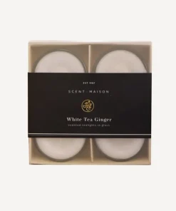 New Maison Glass Tealights White Tea Ginger (4PC) Candles