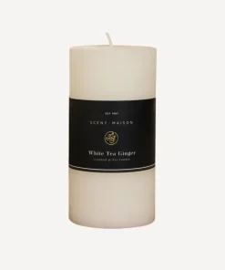 Online Maison Pillar Candle White Tea Ginger 3x6" Candles