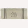 Discount Monogram Tea Towel Natural with Grey Stripe Tea Towels