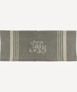 Sale Monogram Tea Towel Grey with Natural Stripe Tea Towels