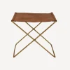 Clearance Palma Leather Stool Brown Chairs - Stools
