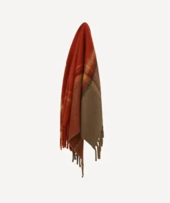 Outlet Paprika Plaid Tassel Throw Throws & Blankets