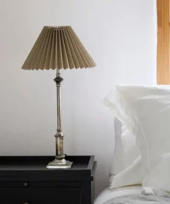 Online Pleated Linen Shade 35cmD Taupe Lampshades