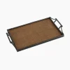Hot Rattan & Faux Bamboo Handle Tray Large Trays