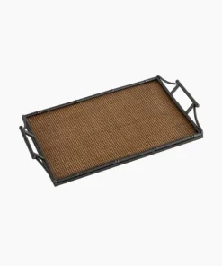 Hot Rattan & Faux Bamboo Handle Tray Large Trays