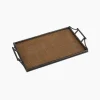 Sale Rattan & Faux Bamboo Handle Tray Small Trays